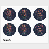 Sticker Rond  Glitter Happy New Year 2026 (Feuille)