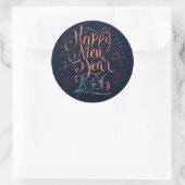Sticker Rond  Glitter Happy New Year 2026 (Sac)