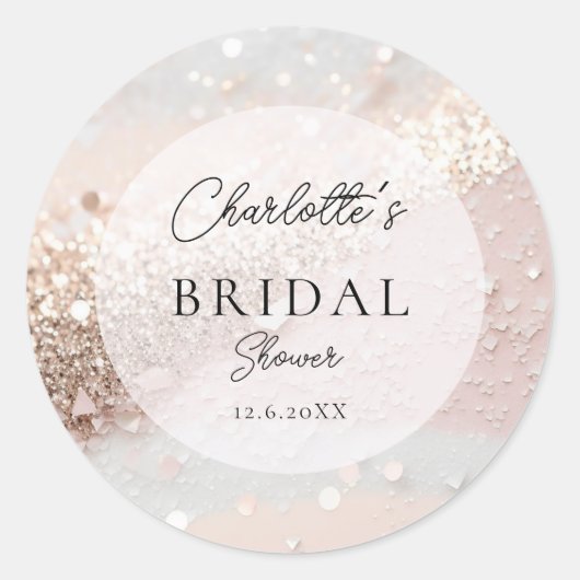 Sticker Rond Glitter Invitation de Mariage (Devant)