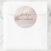 Sticker Rond Glitter « Merci ! » personnalisé pour client (Sac)