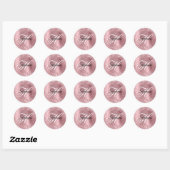Sticker Rond Glitter Pink Foil Fancy Monogramme (Feuille)
