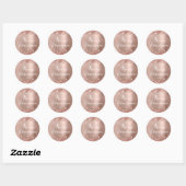 Sticker Rond Glitter Rose or glam Gradient Joyeux Noël (Feuille)