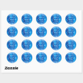 Sticker Rond Glitterie Bleu brillant Foil Sweet 16 (Feuille)