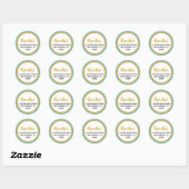 Sticker Rond Glitterie Gold et Turquoise adresse (Feuille)