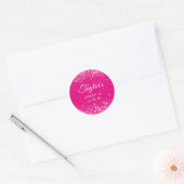 Sticker Rond Glitterie Hot Rose Sweet 16 (Enveloppe)
