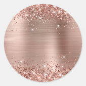 Sticker Rond Glitterie Rose Gold Foil vide (Devant)
