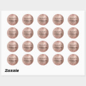 Sticker Rond Glitterie Rose Gold Glam Gradient 21e anniversaire (Feuille)