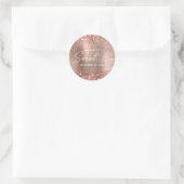 Sticker Rond Glitterie Rose Gold Glam Moderne Script Sweet 16 (Sac)