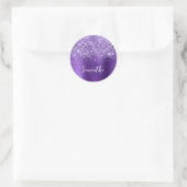 Sticker Rond Glittery Amethyst Purple Glam Nom (Sac)