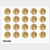 Sticker Rond Glittery Gold Foil 70e anniversaire (Feuille)