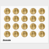 Sticker Rond Glittery Gold Foil 80e anniversaire (Feuille)