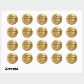 Sticker Rond Glittery Gold Foil 90e anniversaire (Feuille)
