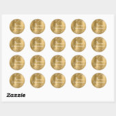 Sticker Rond Glittery Gold Foil Joyeux Noël (Feuille)