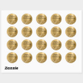 Sticker Rond Glittery Gold Foil Moderne 21e anniversaire (Feuille)