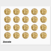 Sticker Rond Glittery Gold Foil Numéro 15 Anniversaire (Feuille)