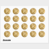 Sticker Rond Glittery Gold Foil Numéro 16 Anniversaire (Feuille)