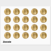 Sticker Rond Glittery Gold Foil Quinceanera Anniversaire (Feuille)