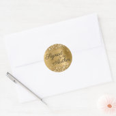 Sticker Rond Glittery Gold Glam Signé par l'auteur (Enveloppe)
