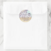 Sticker Rond Glittery gouttes cupcake chef script boulangerie (Sac)