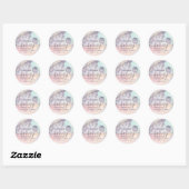 Sticker Rond Glittery gouttes cupcake chef script boulangerie (Feuille)