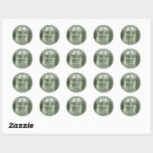 Sticker Rond Glittery Green Sage Foil 65e Anniversaire Classiqu (Feuille)