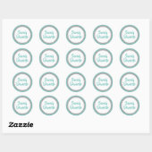 Sticker Rond Glittery Light Turquoise et Silver Nom Favoriser S (Feuille)