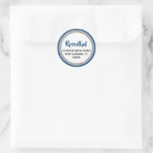 Sticker Rond Glittery Navy Blue & Silver Adresse de retour (Sac)