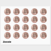 Sticker Rond Glittery Rose Gold Foil 50e fête d'anniversaire (Feuille)