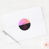 Sticker Rond Glittery Rose Gold Rose Noir Joyeux Anniversaire 2 (Enveloppe)