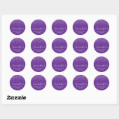 Sticker Rond Glittery Royal violet fête d'anniversaire (Feuille)