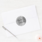 Sticker Rond Glittery Silver Glam Signé par l'auteur (Enveloppe)
