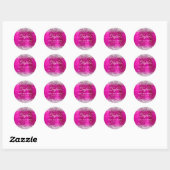 Sticker Rond Glittery Silver Hot Pink Foil 40e anniversaire (Feuille)