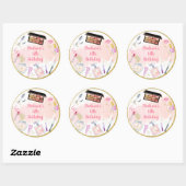 Sticker Rond Glitz & Glam Spa or rose Anniversaire (Feuille)