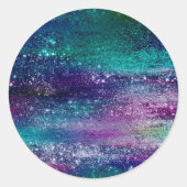 Sticker Rond Glitzy Foil | Holographic Iridescent Save the Date (Devant)