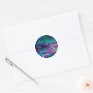 Sticker Rond Glitzy Foil Holographic Iridescente Enregistrer