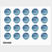 Sticker Rond Glitzy Foil | Ice Blue Iridescent Save the Date (Feuille)