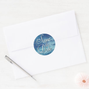 Sticker Rond Glitzy Foil Ice Blue Iridescente Enregistrer la