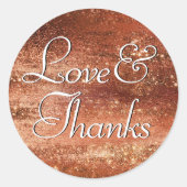 Sticker Rond Glitzy Foil | Terra Cotta Dusty Merci orange (Devant)