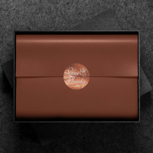 Sticker Rond Glitzy Foil Terra Cotta Dusty Merci orange