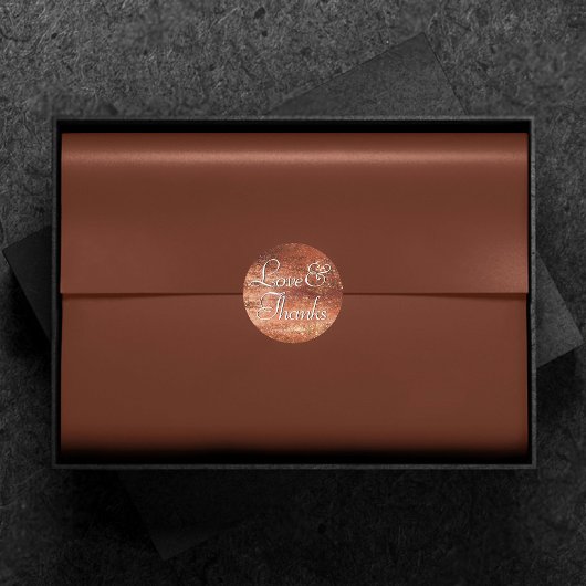 Sticker Rond Glitzy Foil | Terra Cotta Dusty Merci orange