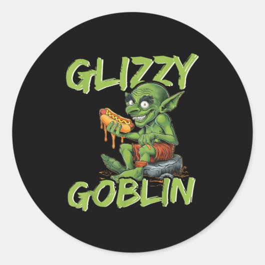 Sticker Rond Glizzy Goblin Funny Glizzy Gobbler Hot Dog Lover (Devant)