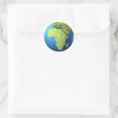 Sticker Rond Globe 3D Isolé Sur Blanc. Afrique continentale (Sac)