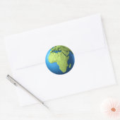 Sticker Rond Globe 3D Isolé Sur Blanc. Afrique continentale (Enveloppe)