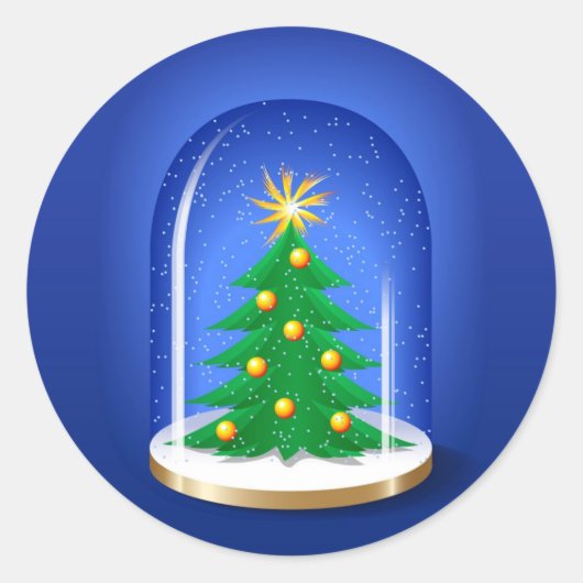 Sticker Rond Globe des neiges (Devant)