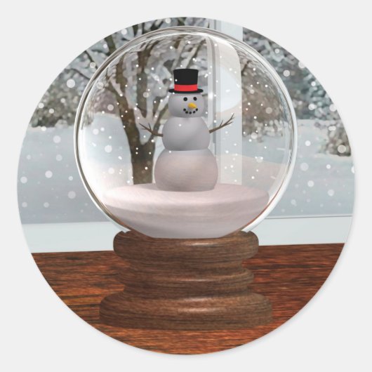 Sticker Rond Globe des neiges (Devant)