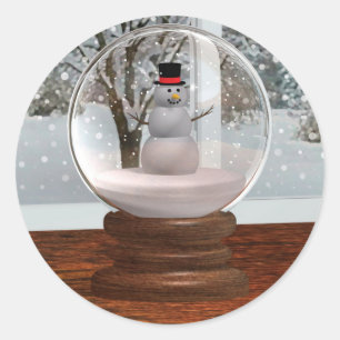 Sticker Rond Globe des neiges