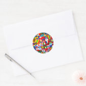Sticker Rond Globe du drapeau (Enveloppe)