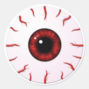 Sticker Rond Globe oculaire avec l'iris rouge et les veines