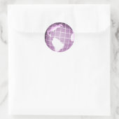 Sticker Rond Globe pourpre (Sac)