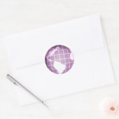Sticker Rond Globe pourpre (Enveloppe)